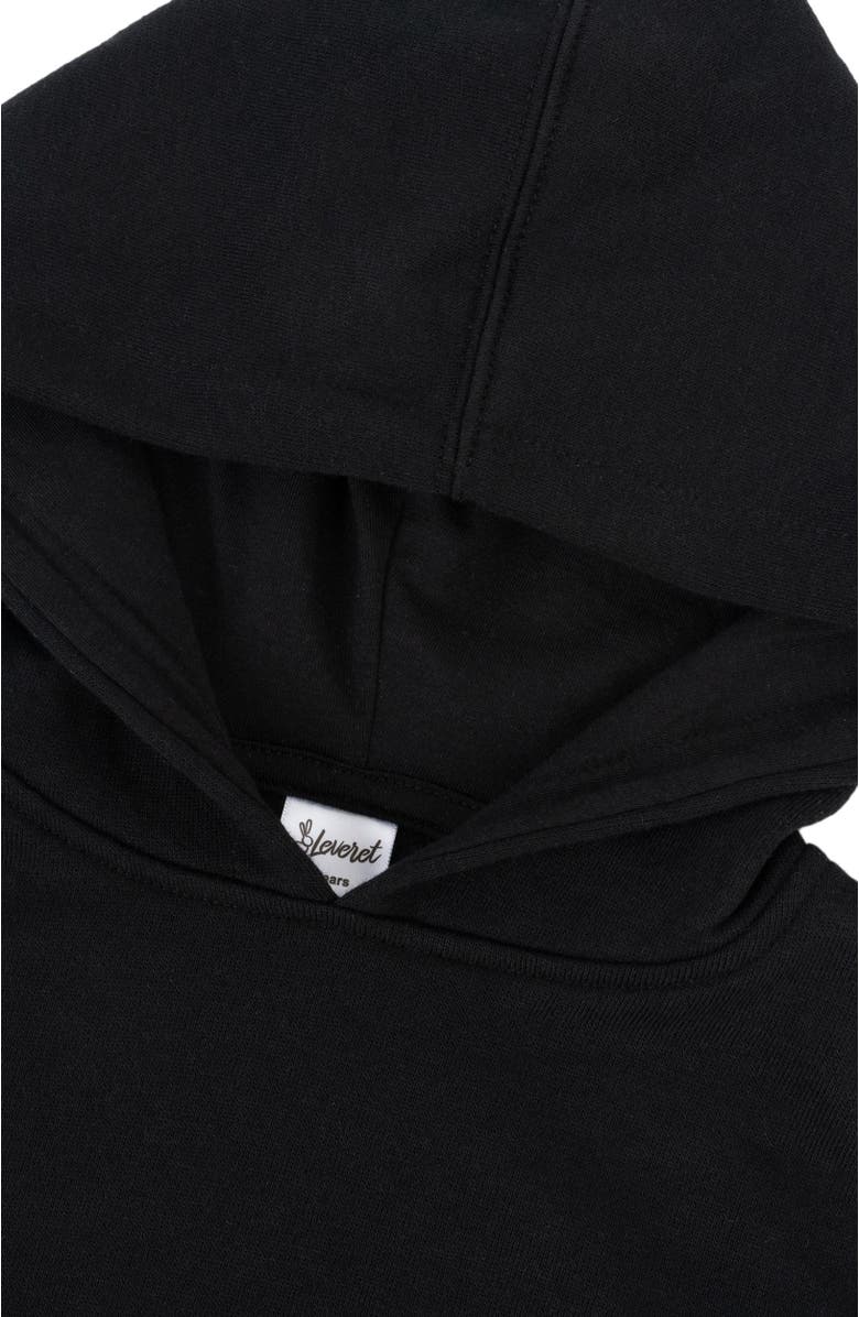 Leveret Kids Pullover Hoodie, Cotton Blend, Kangaroo Pocket, Solid Colors, Alternate, color, Black