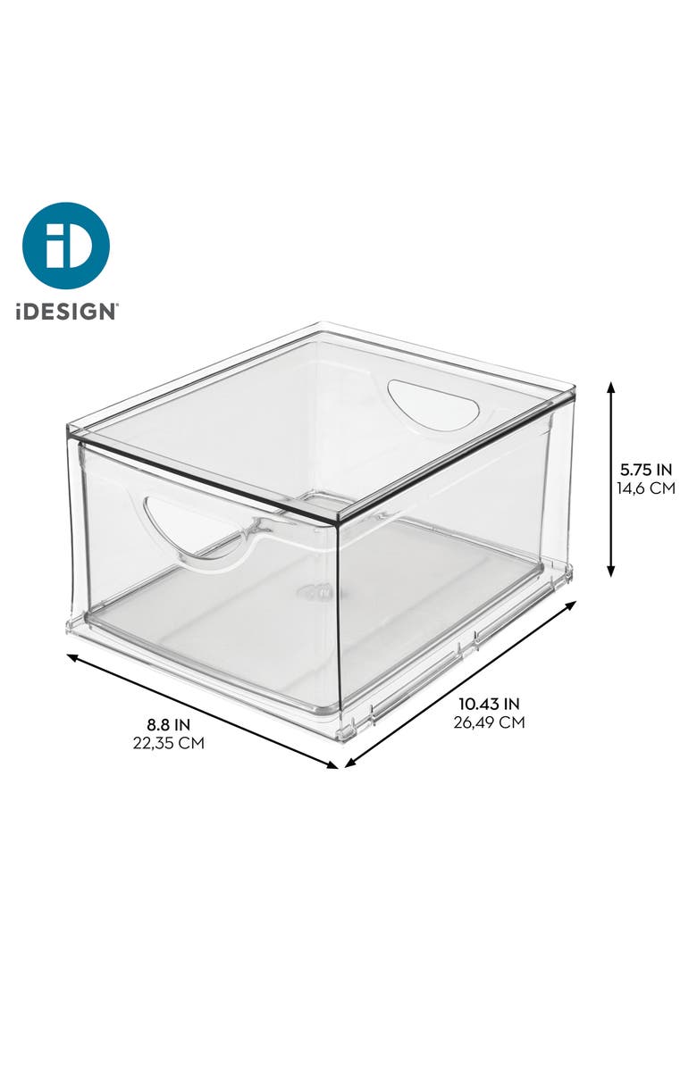 mDesign Stackable Storage Drawer for Pantry, Set of 2, Clear, Made in USA, Alternate, color, Clear