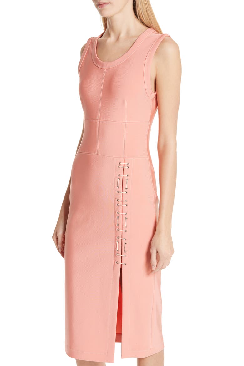Mechanical Stretch Dress, Alternate, color, CORAL
