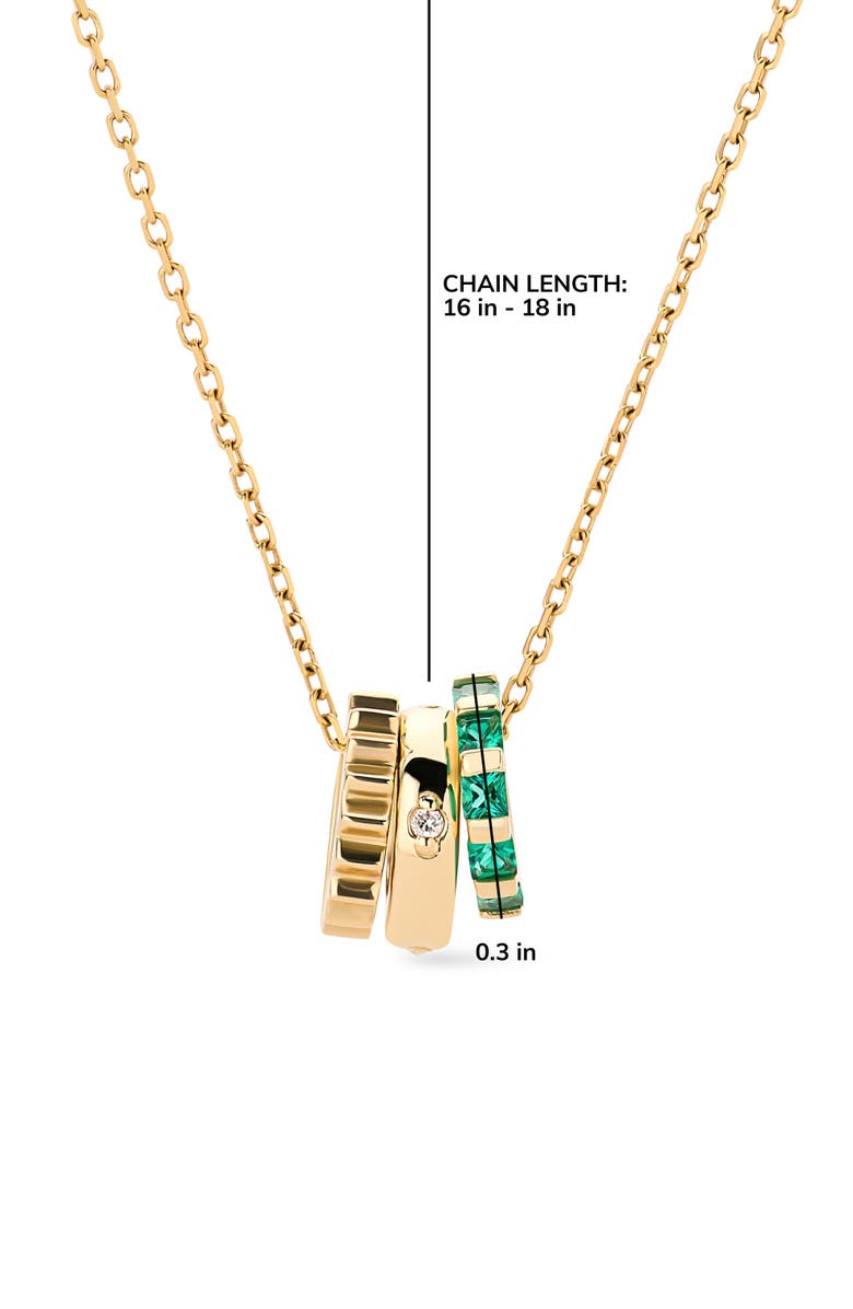 Ana Luisa Solid Yellow Gold - Emerald Zeno Charm Necklace, Alternate, color,