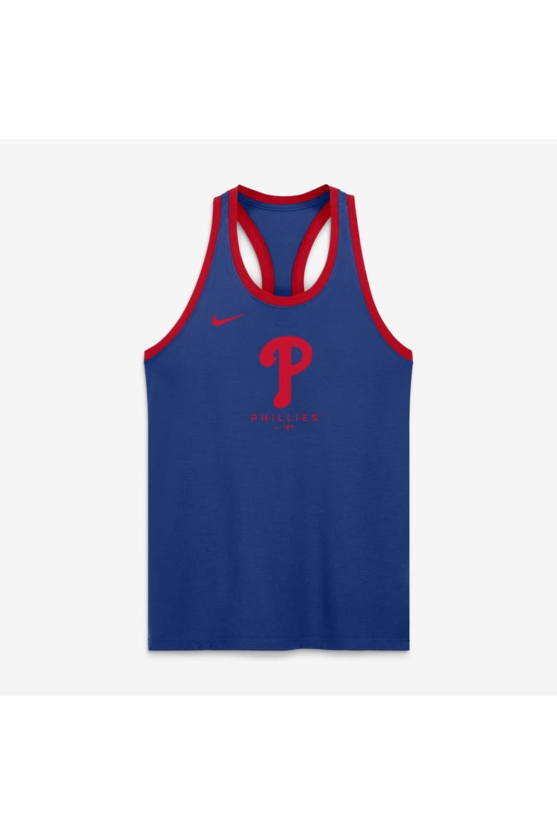 Women's Nike Royal Philadelphia Phillies Tri-Blend Dri-FIT Racerback Tank Top, Alternate, color, Royal