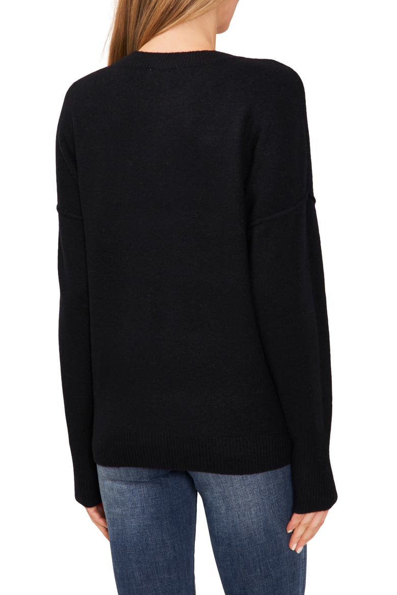 Cheers Beaded Sweater, Alternate, color, RICH BLACK