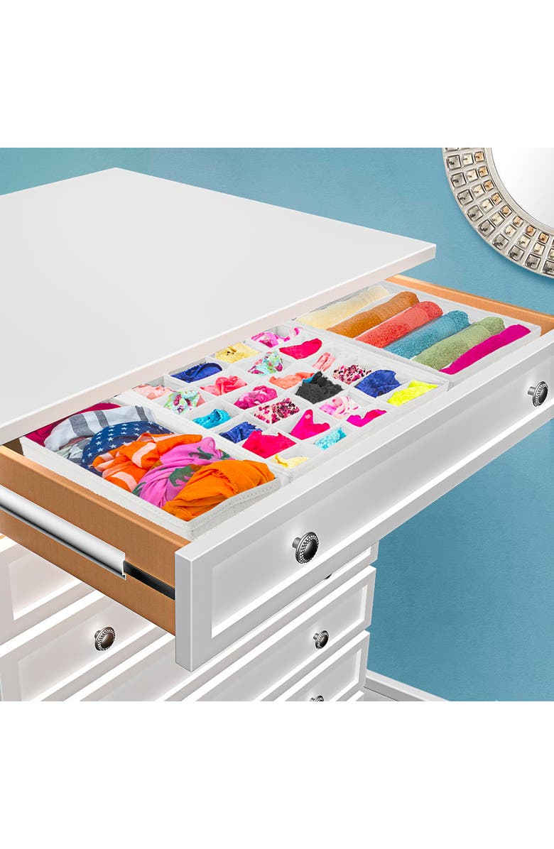 SORBUS Foldable Drawer Dividers, Storage Boxes & Organizer - Set of 4 - White, Alternate, color,