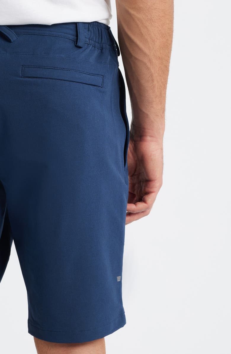 Mack Weldon Radius Flex Water Resistant Flat Front Shorts, Alternate, color, True Navy