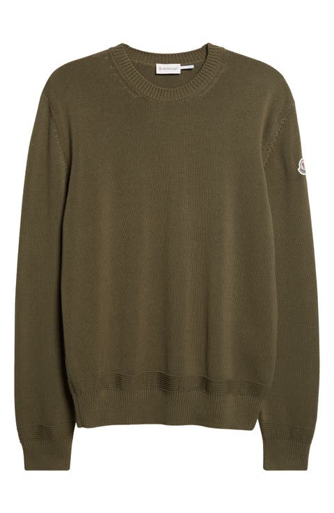 Logo Patch Cotton Crewneck Sweater