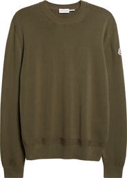 Moncler Logo Patch Cotton Crewneck Sweater