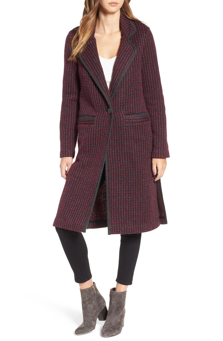 Diane von Furstenberg Tweed Coat, Alternate, color,