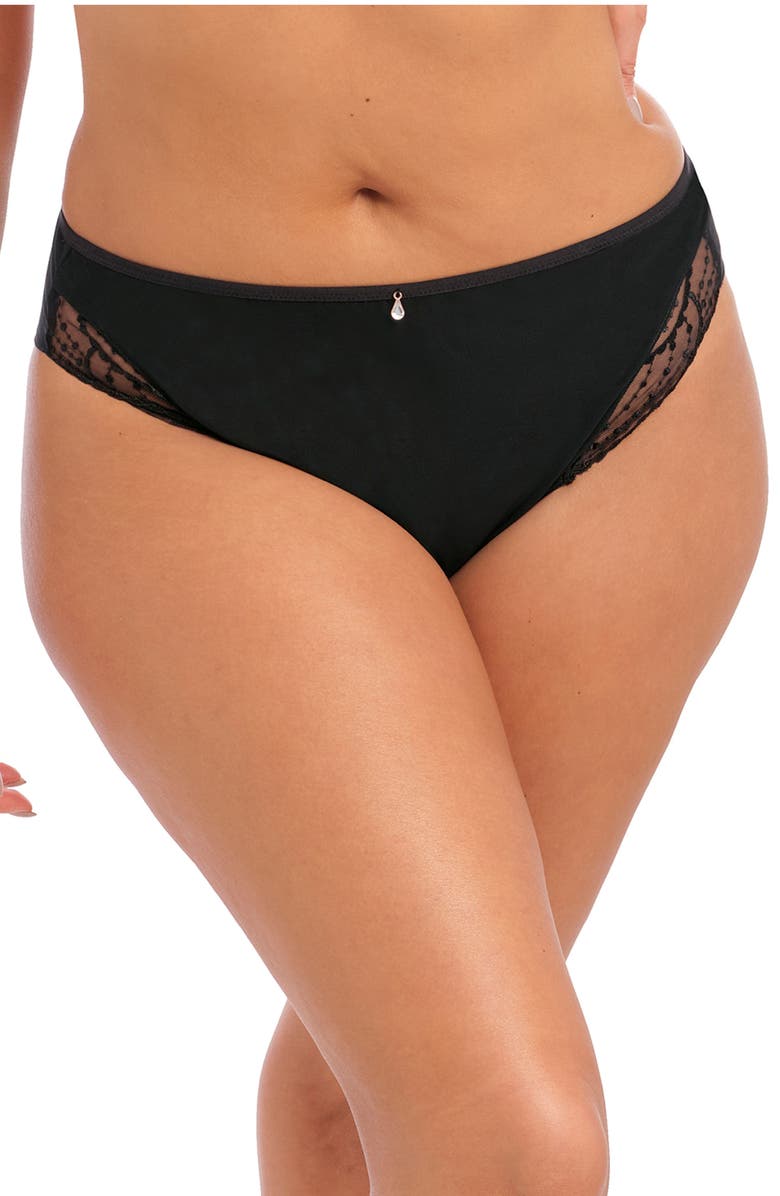 Elomi Priya Full Figure Brazilian Briefs, Alternate, color, Black
