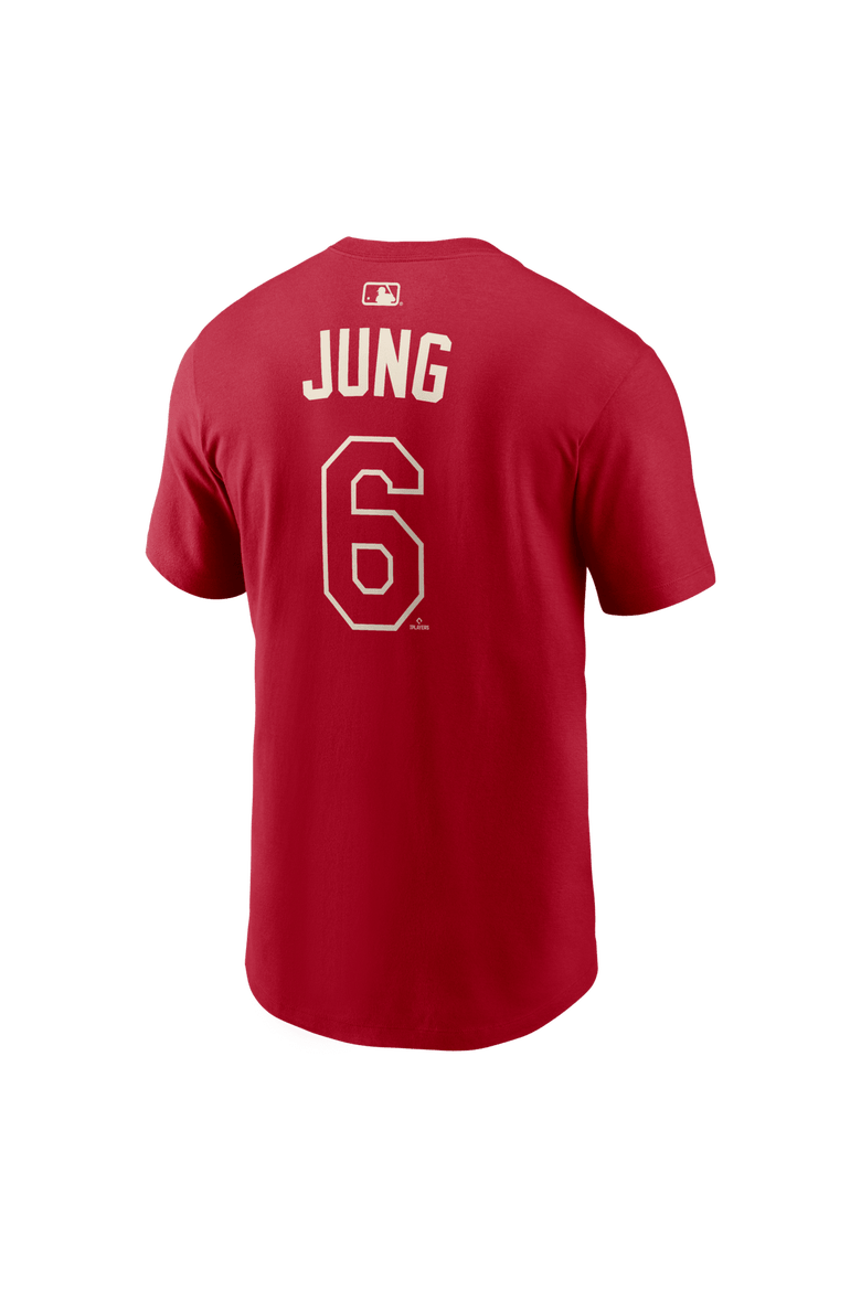 Men's Nike Josh Jung Red Texas Rangers 2026 City Connect Name & Number T-Shirt, Alternate, color, Red
