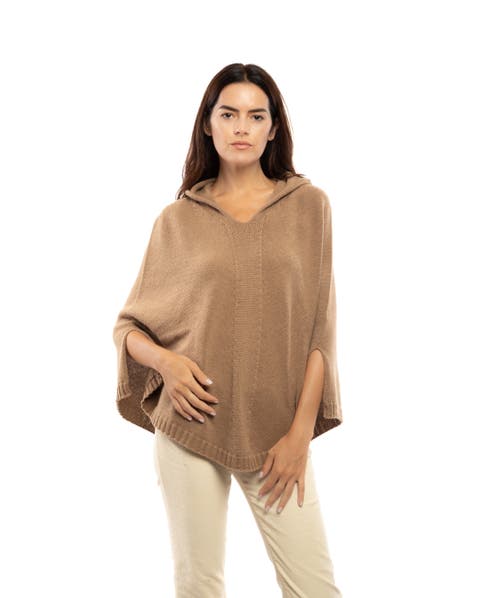 Pure Cashmere Hooded Poncho