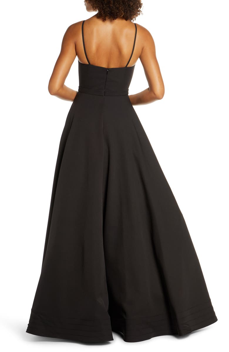 Mac Duggal V-Neck Crepe Ballgown, Alternate, color,