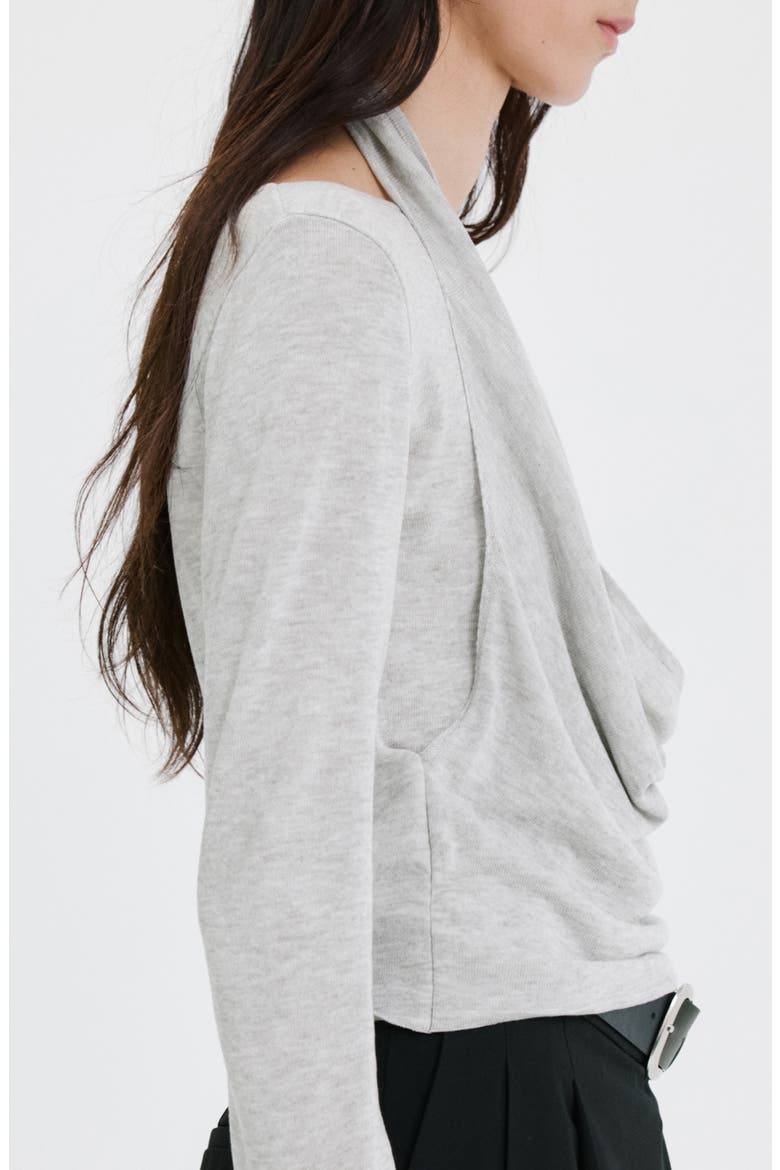 Cowl Front Sweater, Alternate, color, MEDIUM HEATHER GREY