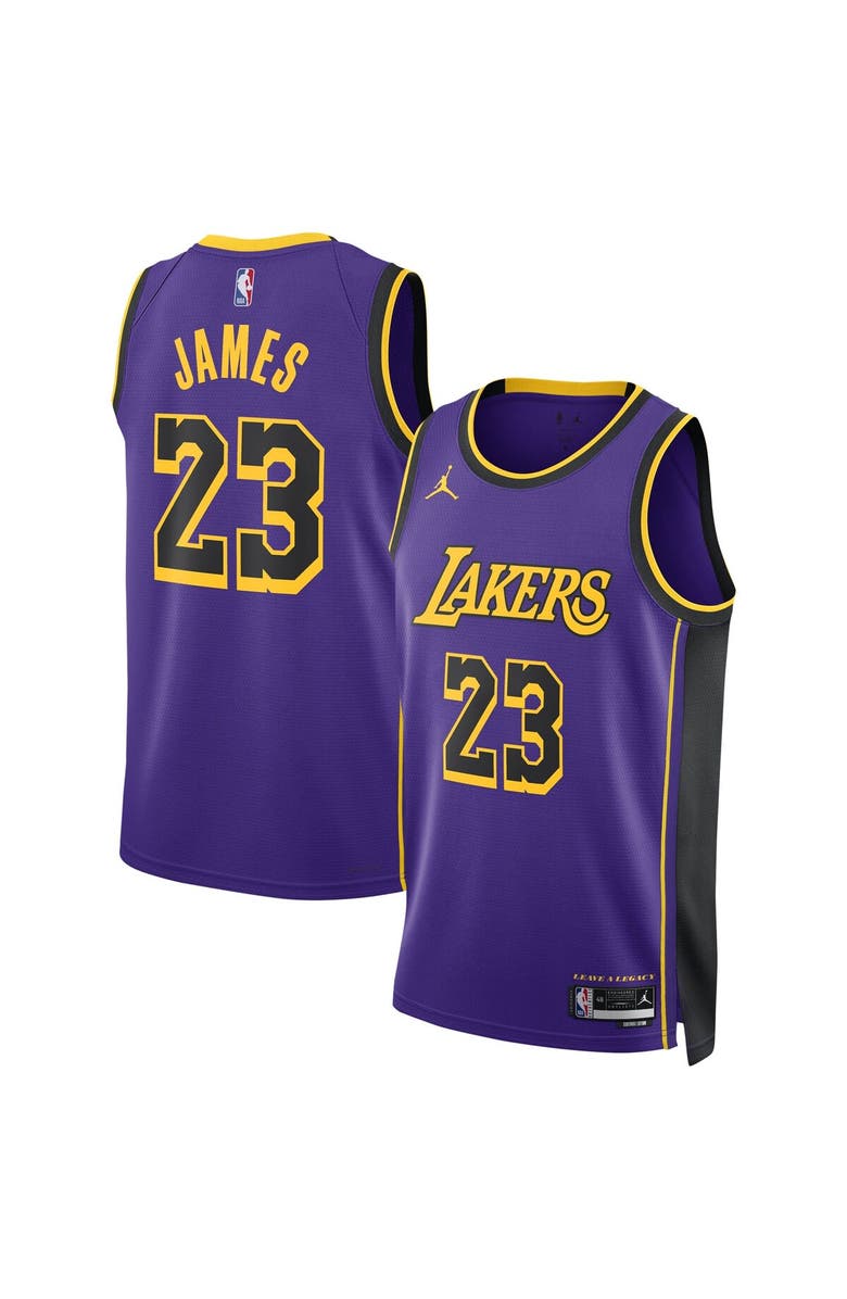 Jordan Brand Unisex Jordan Brand LeBron James Purple Los Angeles Lakers Swingman Jersey - Statement Edition, Main, color, 