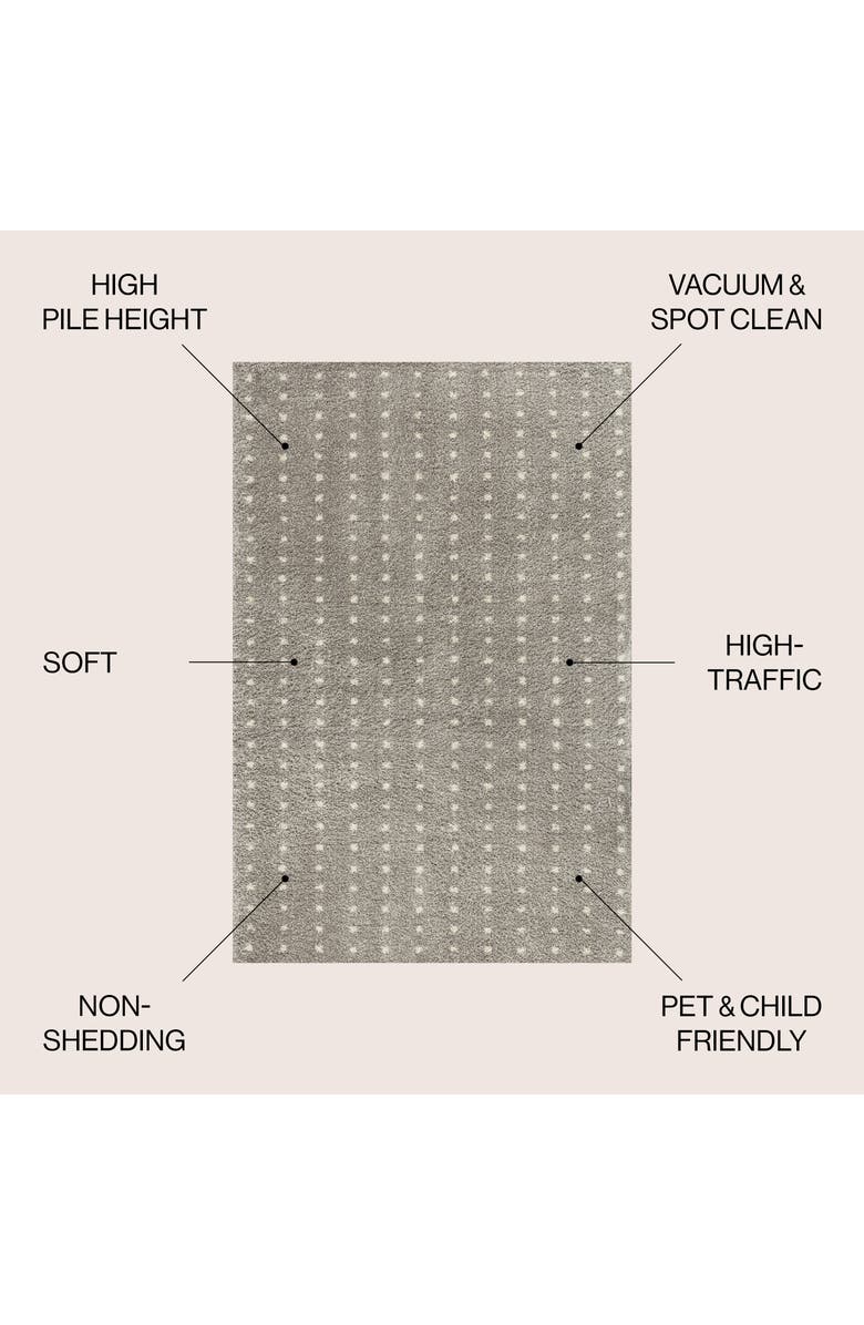 JONATHAN Y Pele Modern Geometric Dot Shag Area Rug, Alternate, color, Gray/Ivory