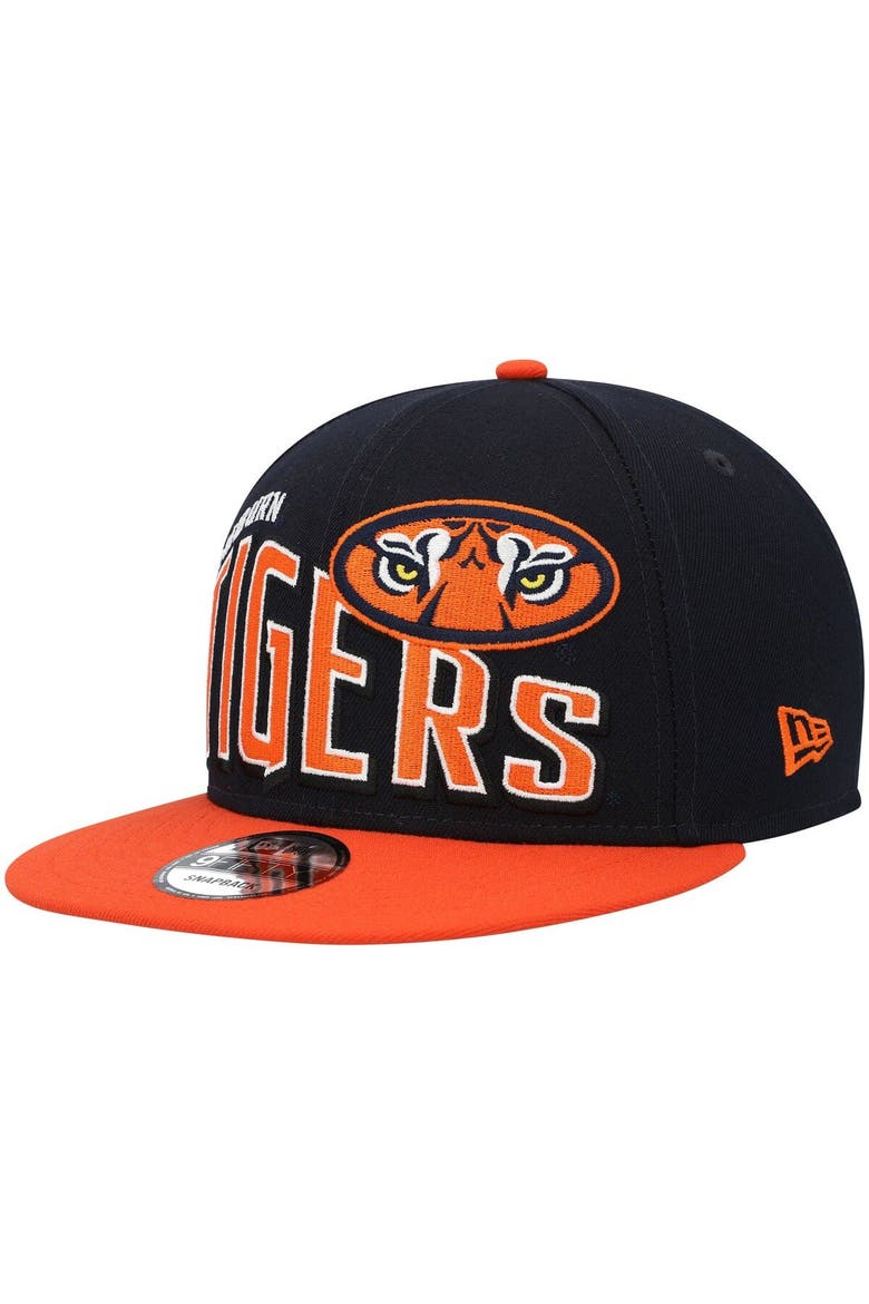 Men's New Era Navy Auburn Tigers Two-Tone Vintage Wave 9FIFTY Snapback Hat, Main, color, Navy