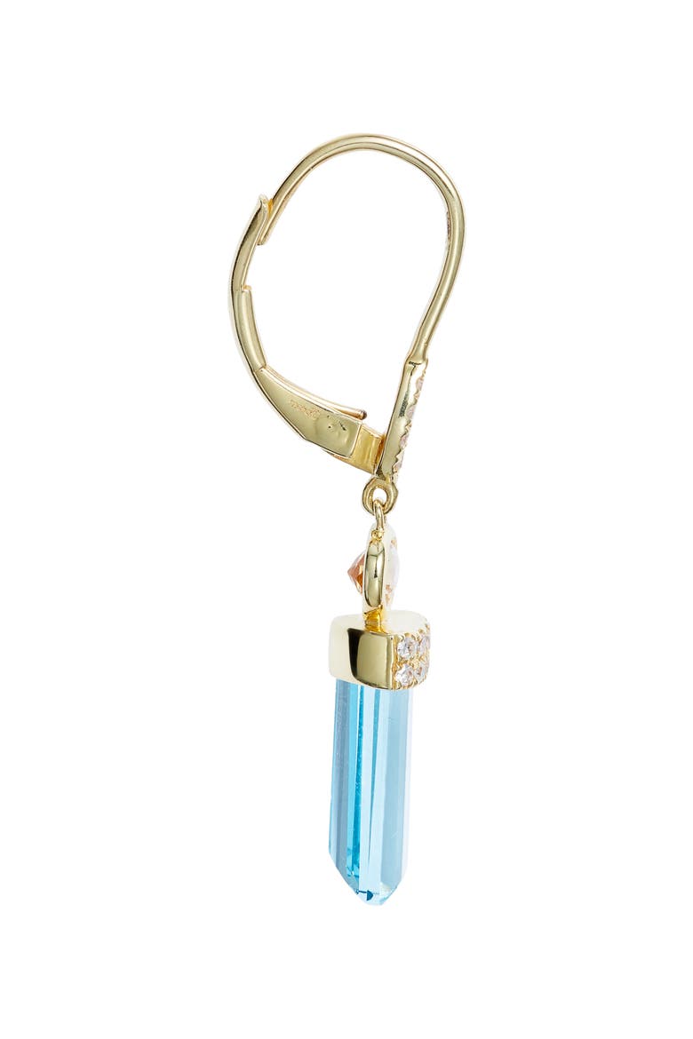 Sapphire & Diamond Lever-Back Earrings, Alternate, color, YELLOW GOLD/ BLUE