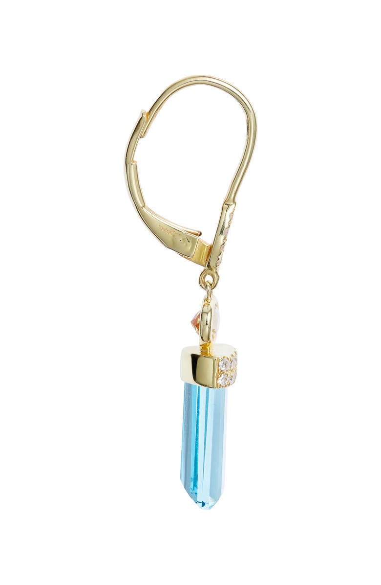 Meira T Sapphire & Diamond Lever-Back Earrings, Alternate, color, Yellow Gold/ Blue