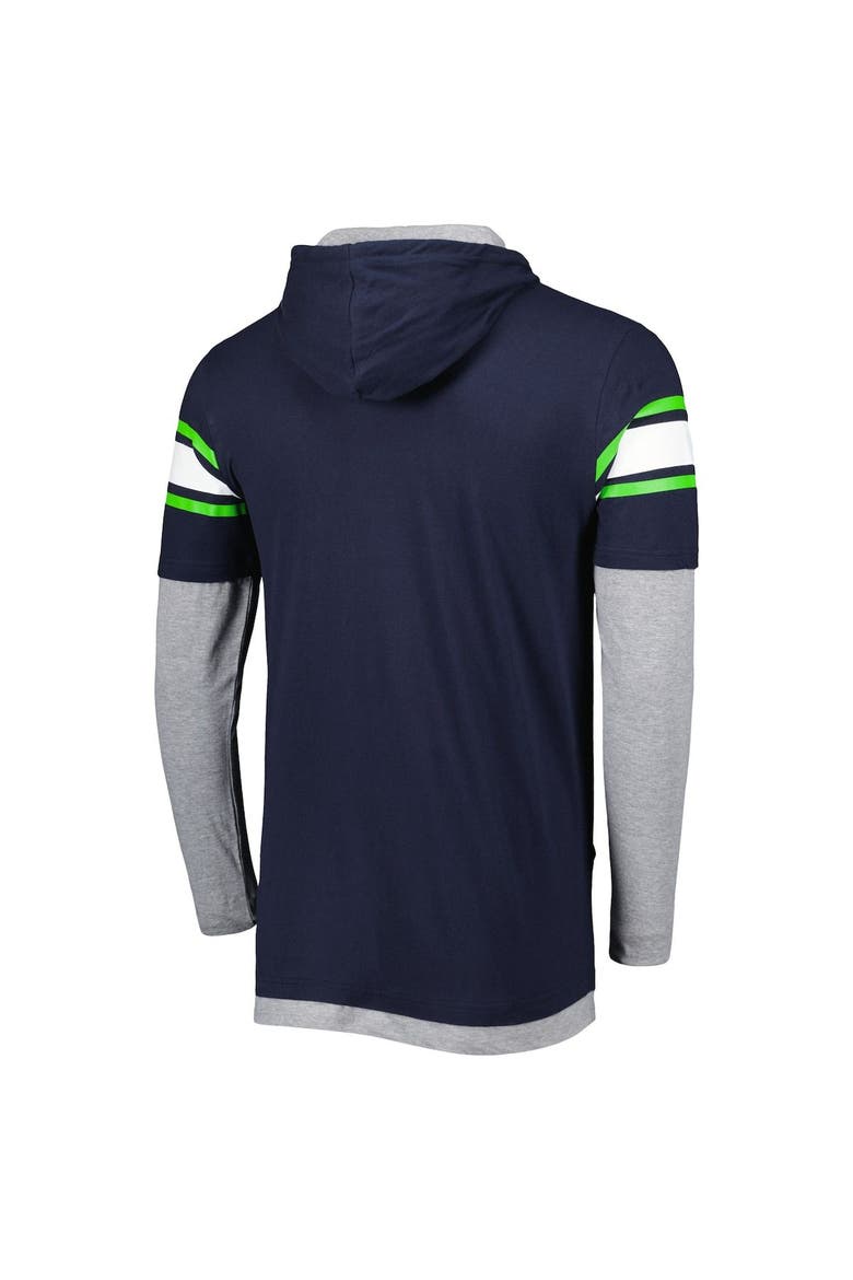 Men's New Era College Navy Seattle Seahawks Long Sleeve Hoodie T-Shirt, Alternate, color, Navy