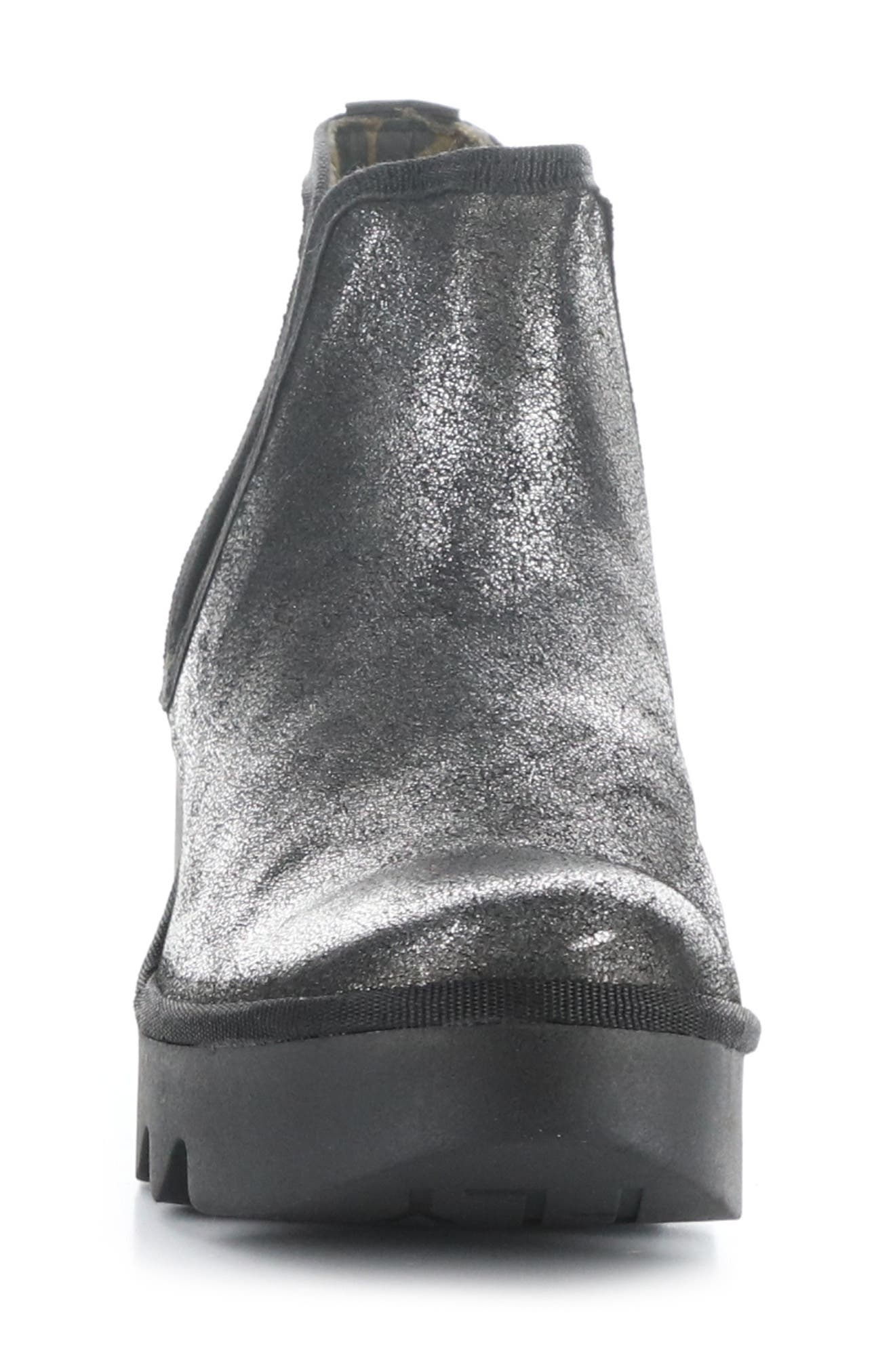 Fly London Byne Wedge Chelsea Boot, Alternate, color, 017 Silver Dk Flash