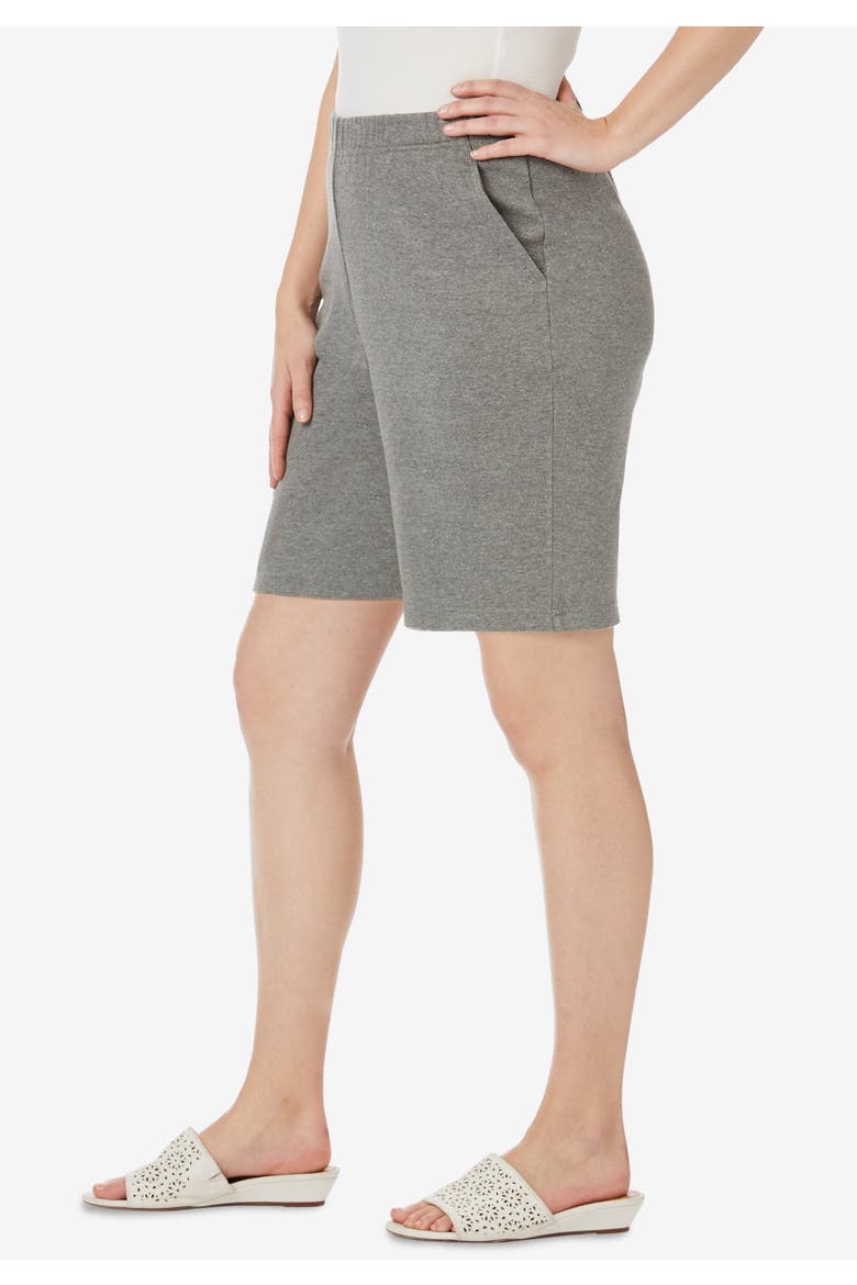 Soft Ease Cotton Knit Short, Alternate, color, BLACK