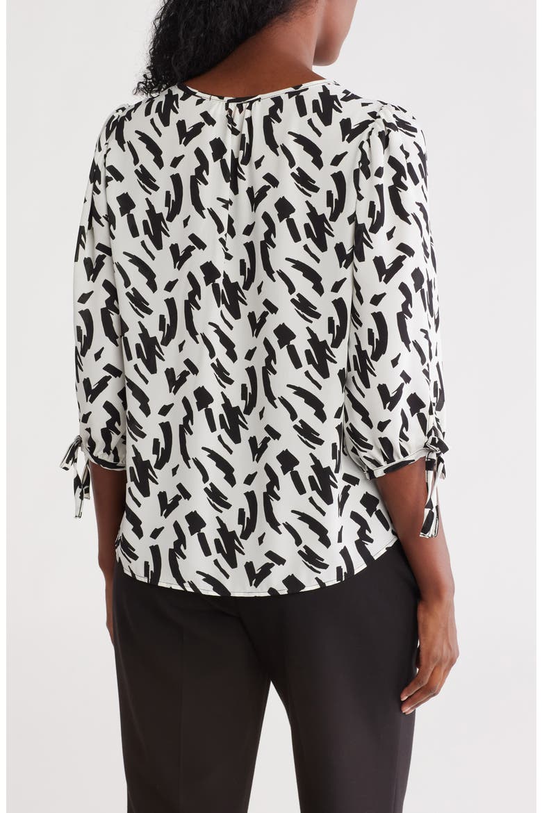 V-Neck Tie Sleeve Top, Alternate, color, IVORY