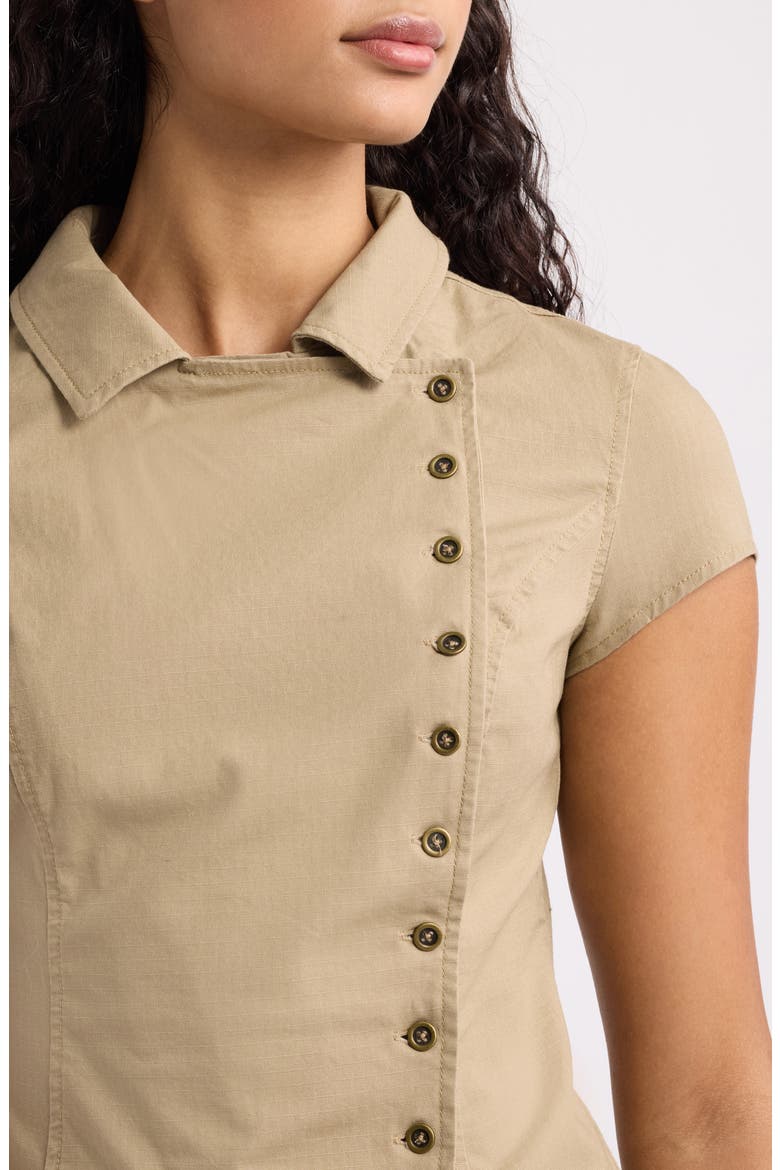 Blake Military Short Sleeve Top, Alternate, color, KHAKI