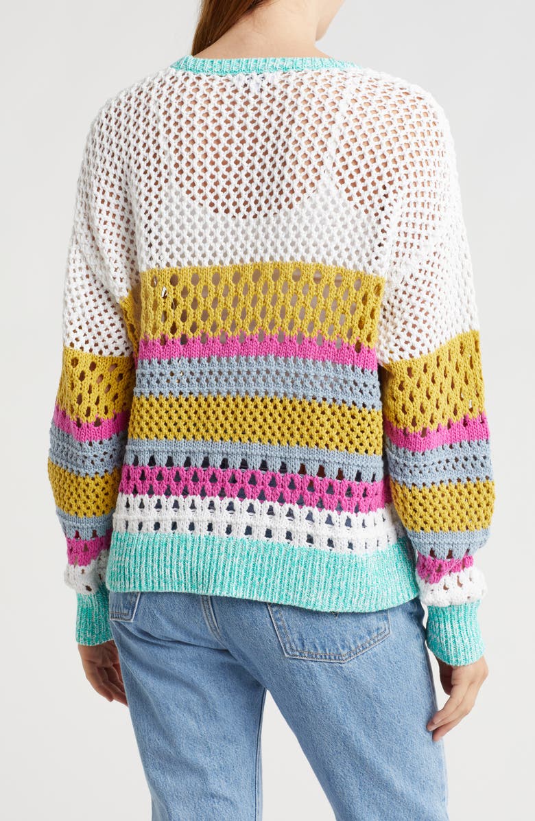 525 Arya Cotton Openwork Sweater, Alternate, color, 