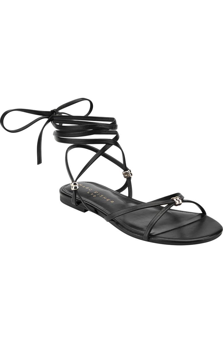 Marc Fisher LTD Este Ankle Wrap Sandal, Main, color, Black