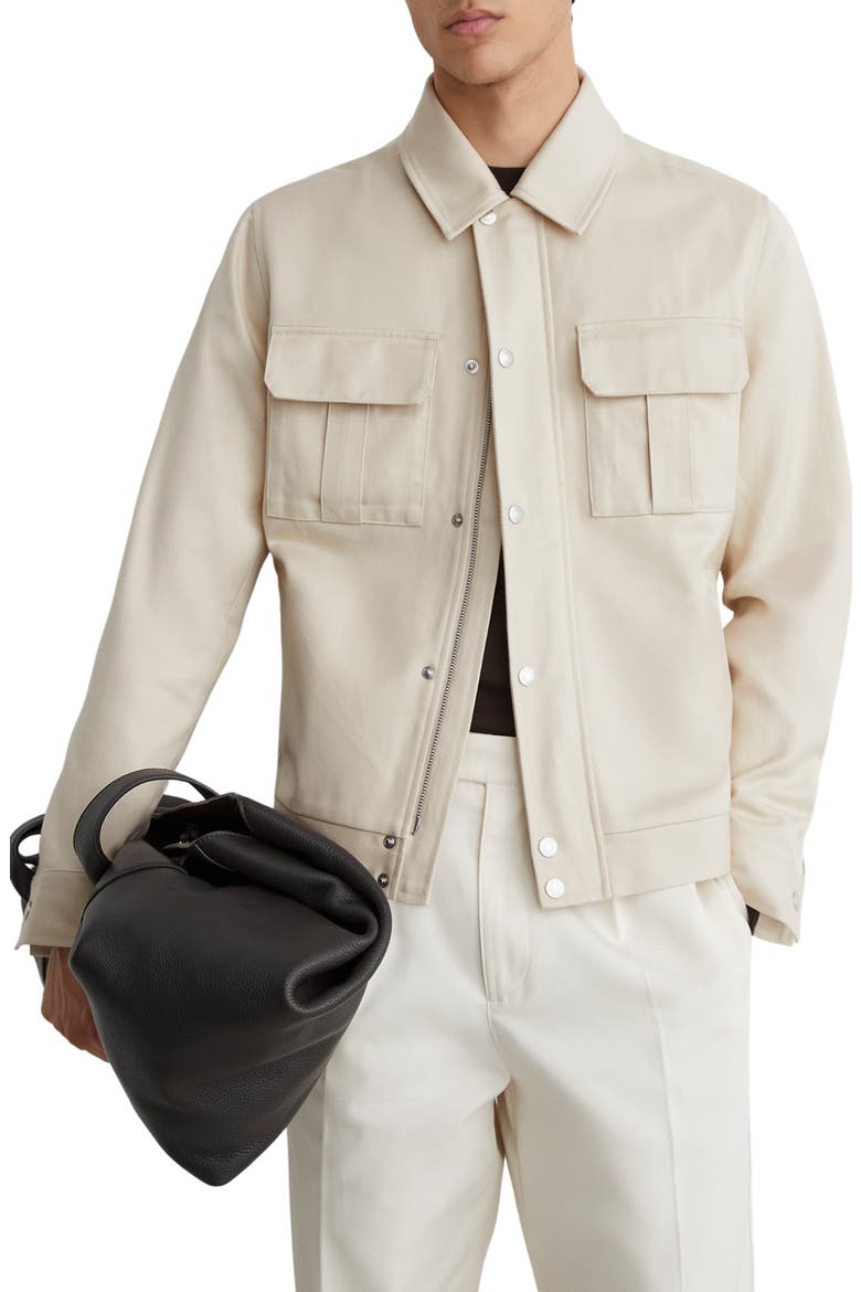 Americas Cotton & Lyocell Shirt Jacket, Alternate, color, STONE