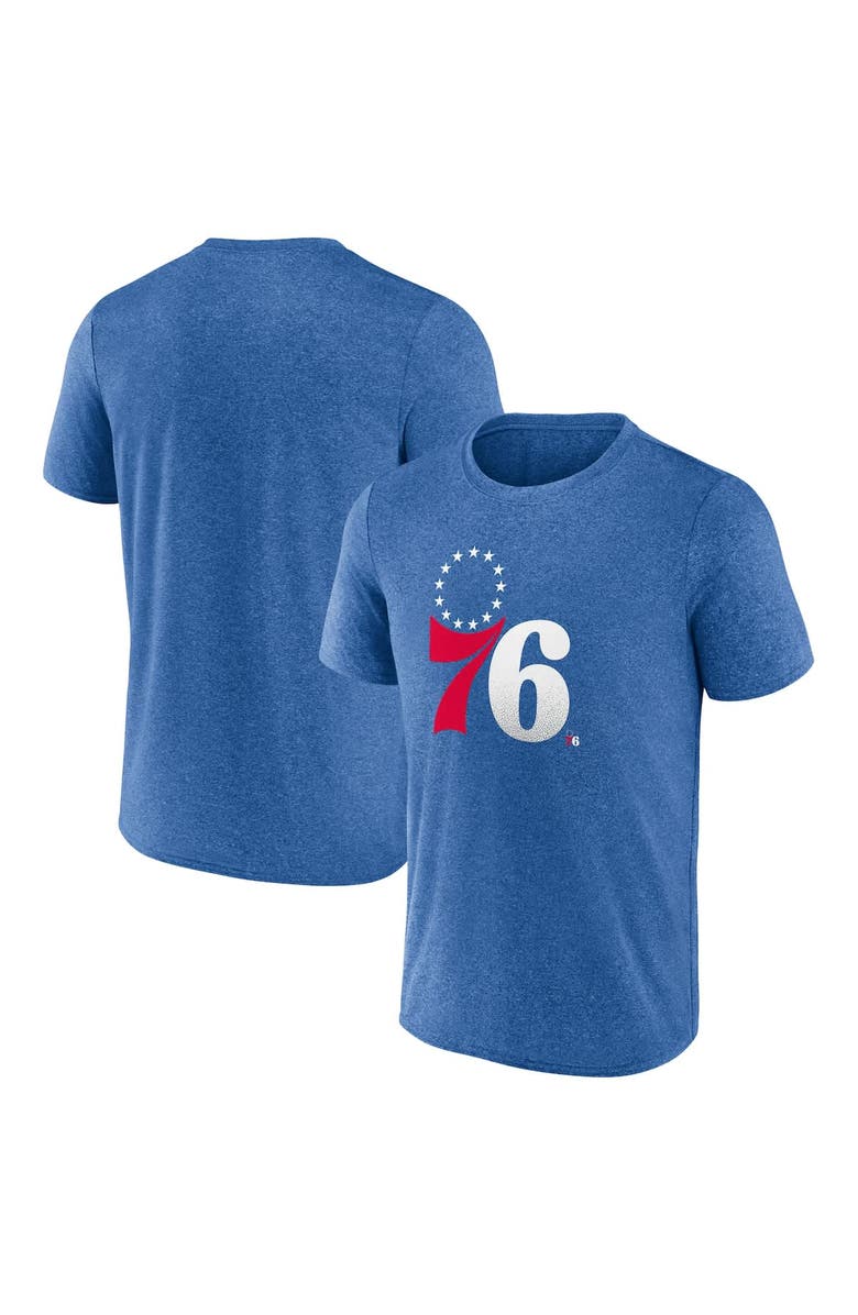 FANATICS Men's Fanatics Heather Royal Philadelphia 76ers Iconic Overtime T-Shirt, Main, color, 