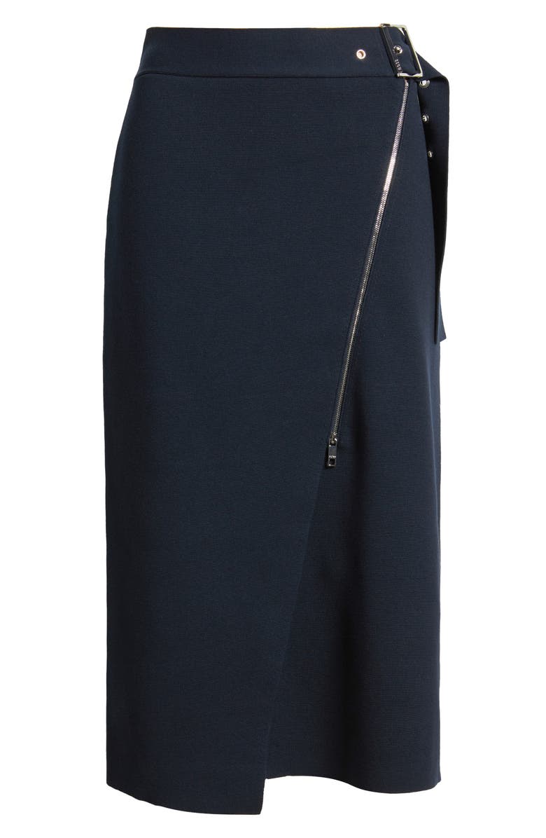 BOSS Feliora Faux Wrap Skirt, Alternate, color, Dark Blue