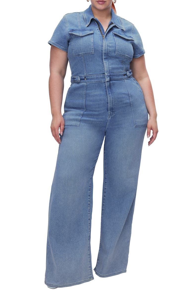 Good American Fit for Success Palazzo Jumpsuit, Alternate, color, 