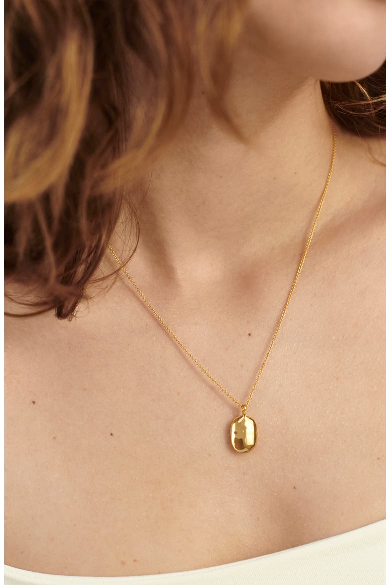 Mini ID Locket Necklace, Alternate, color, 18CT GOLD VERMEIL/SS