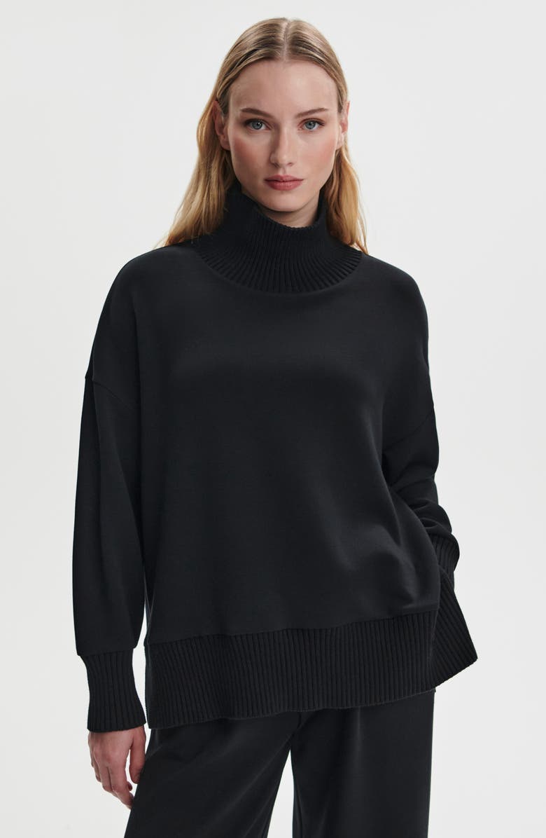 Varley Barker Turtleneck Sweatshirt, Alternate, color, Black