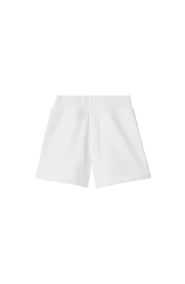 Burberry Check Trim Cotton Shorts, Alternate, color, White