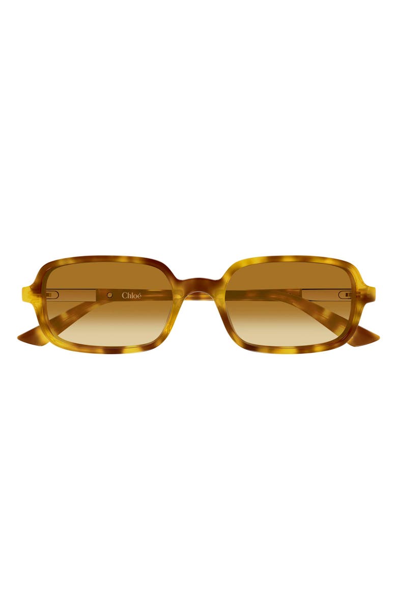 Chloé 53mm Gradient Rectangular Sunglasses, Main, color, Havana