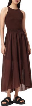 AllSaints Zenia Sleeveless Asymmetric Hem Dress