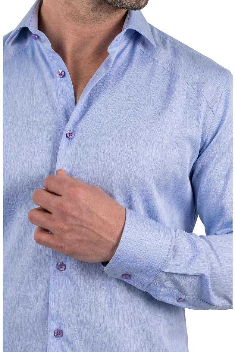 Cotton Button Up Shirt, Alternate, color, BLUE