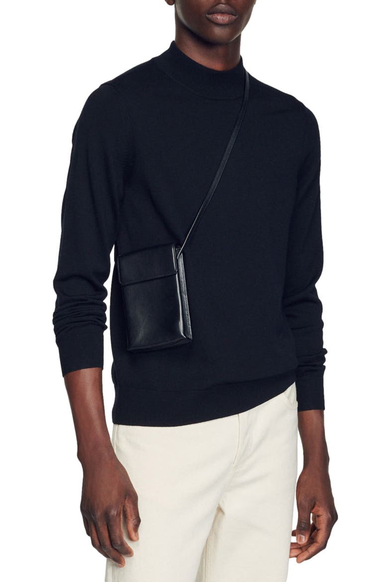 Mock neck sweater, Alternate, color, BLACK