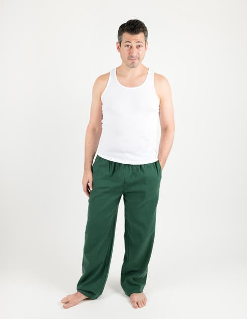 Leveret Cotton Flannel Holiday Pajama Pants In Green