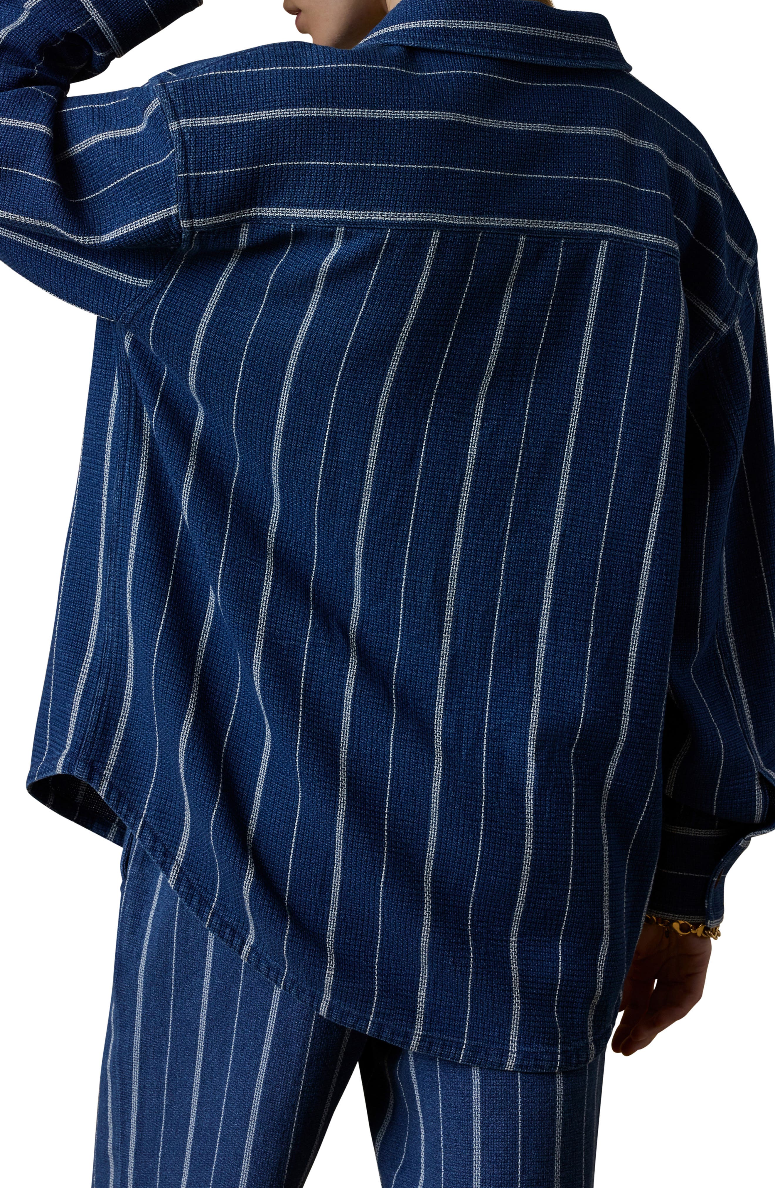 Faherty Island Tide Stripe Organic Cotton Shirt Jacket (Women ...
