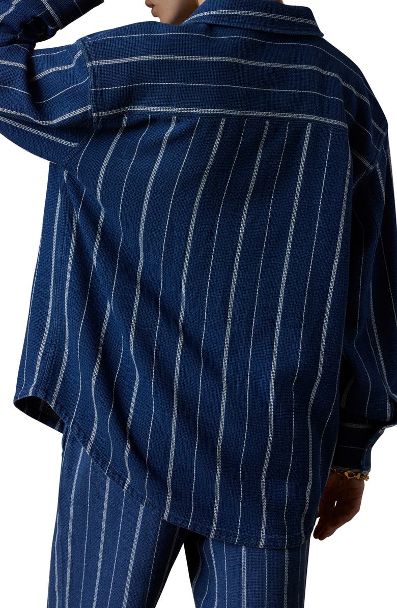 Faherty Island Tide Stripe Organic Cotton Shirt Jacket, Alternate, color, Indigo Drift Stripe