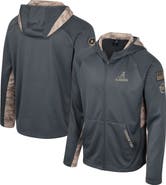 COLOSSEUM Men's Colosseum Charcoal Alabama Crimson Tide OHT Military Appreciation Camo Raglan Full-Zip Hoodie