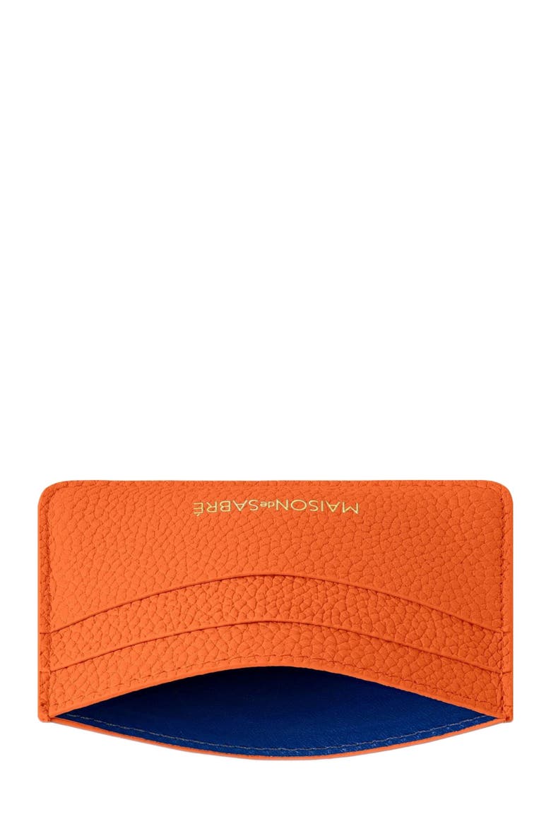 Leather Card Holder, Alternate, color, Manhattan Orange