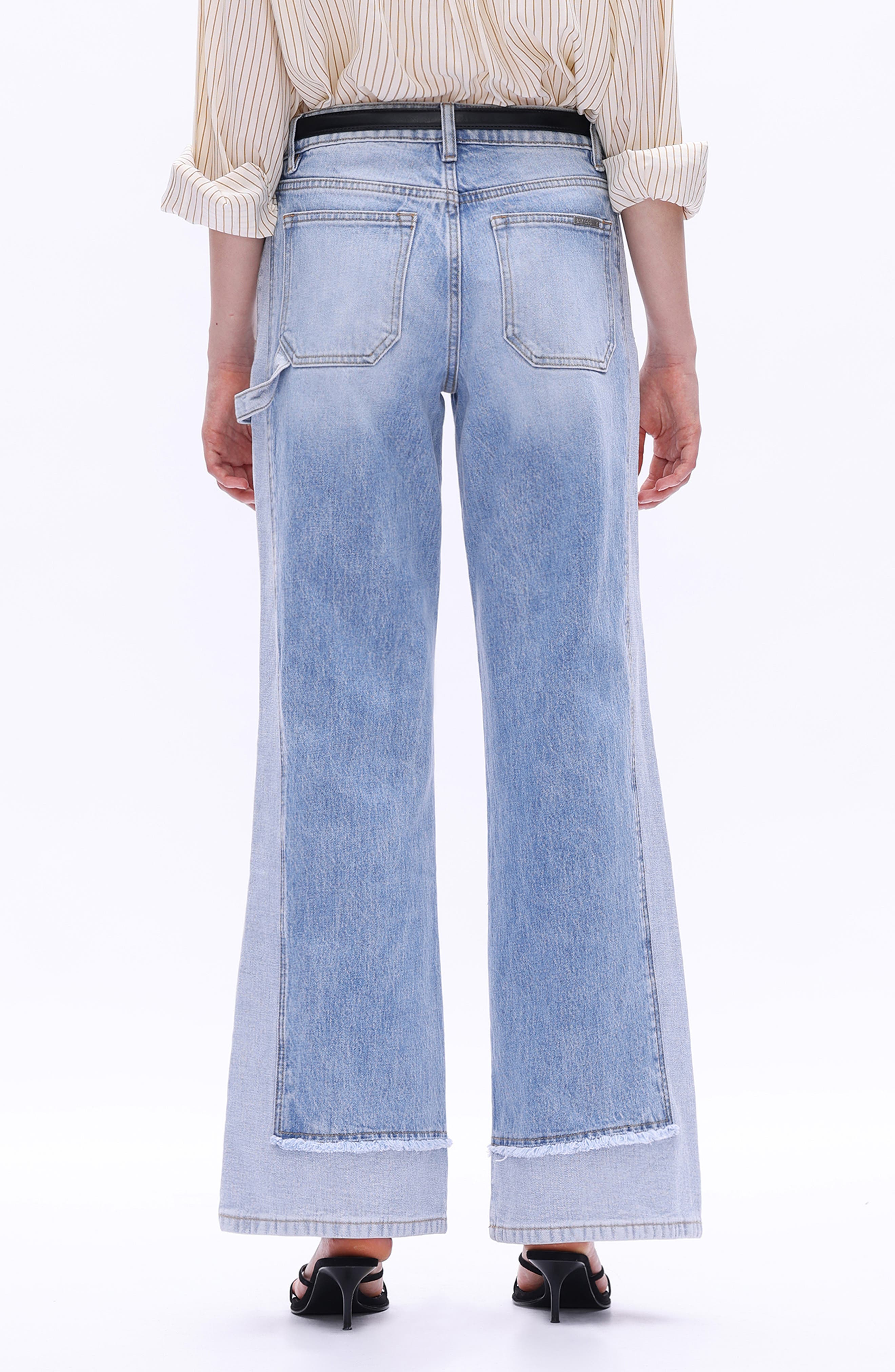 Paneled Mid Rise Wide Leg Carpenter Jeans - image 2
