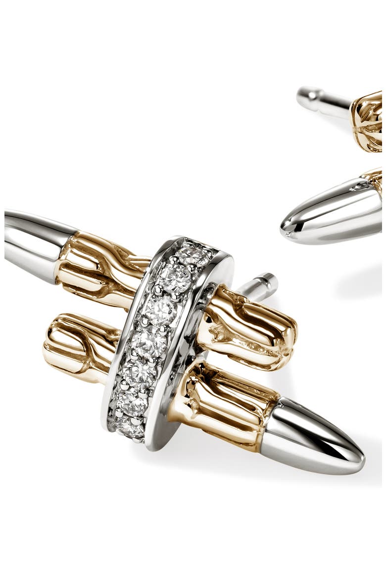 Spear Stud Earrings, Alternate, color, SILVER AND GOLD