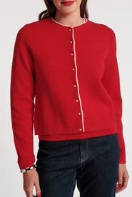 Frances Valentine Darling Cardigan Colorblock Piping