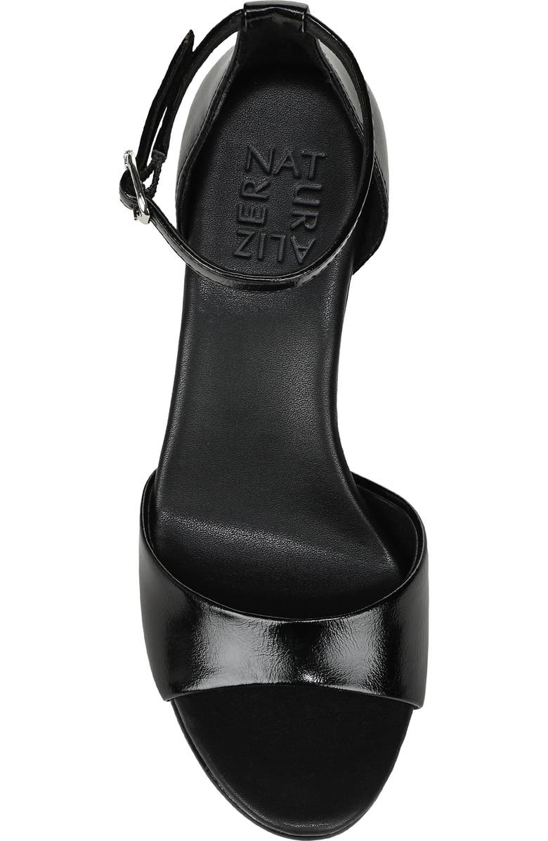 Naturalizer Jules Ankle Strap Sandal, Alternate, color, Black Faux Leather