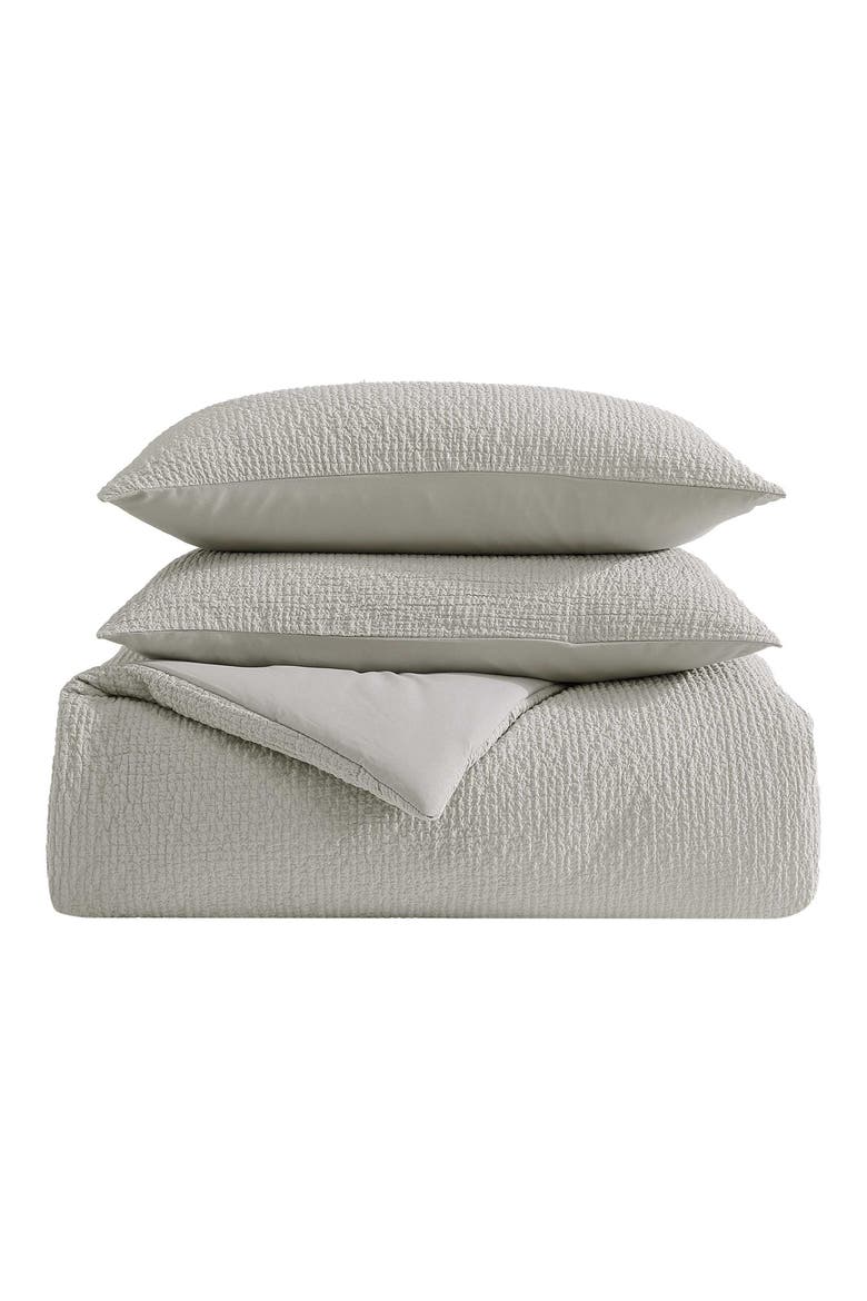 Puckered Comforter Set, Main, color, SILVER LEAF
