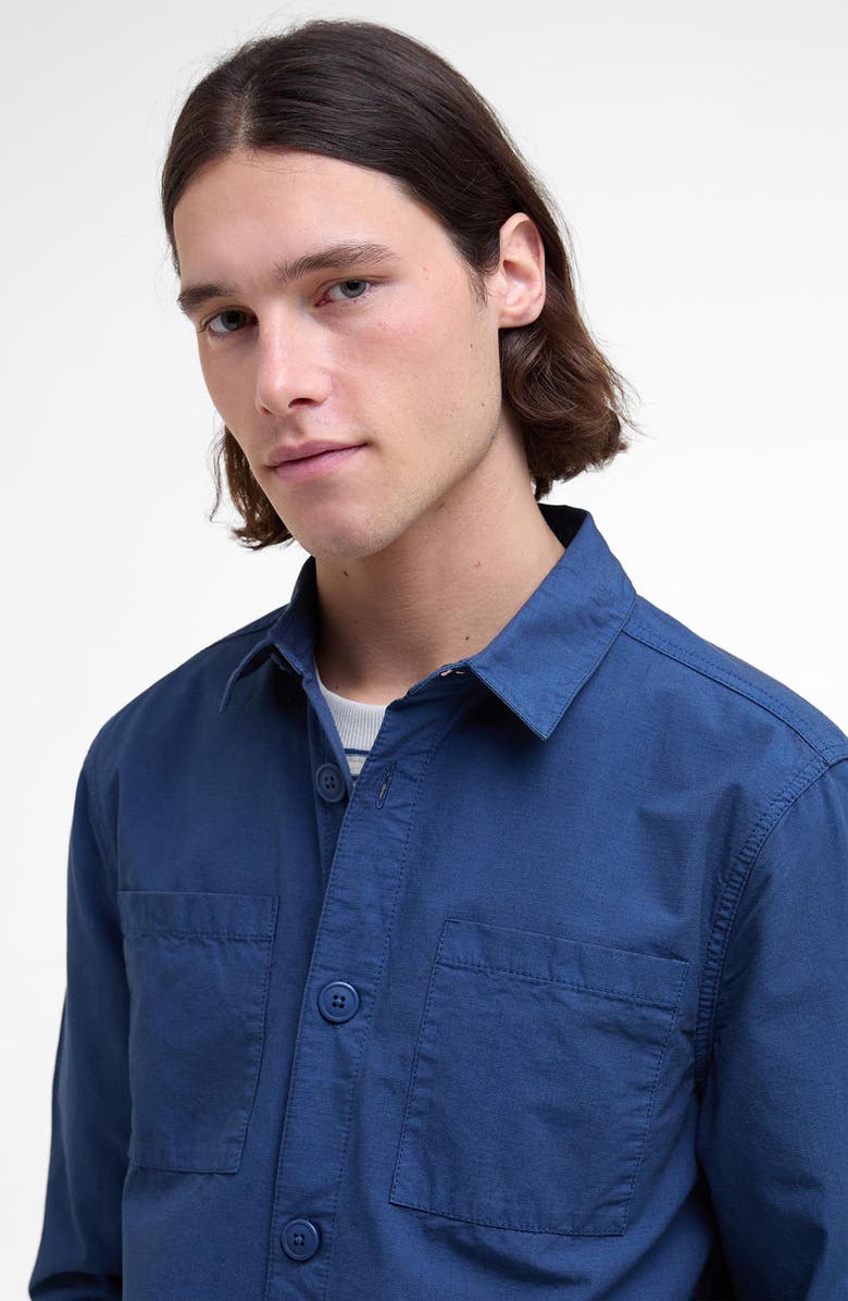 Barbour Rickfell Cotton Ripstop Button-Up Overshirt, Alternate, color, Dark Denim